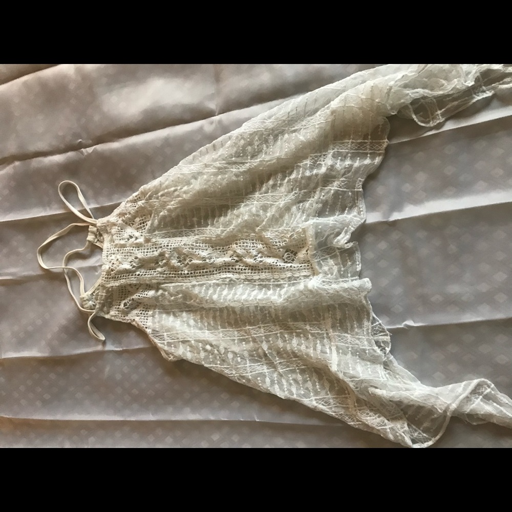 Sheer white lace tank